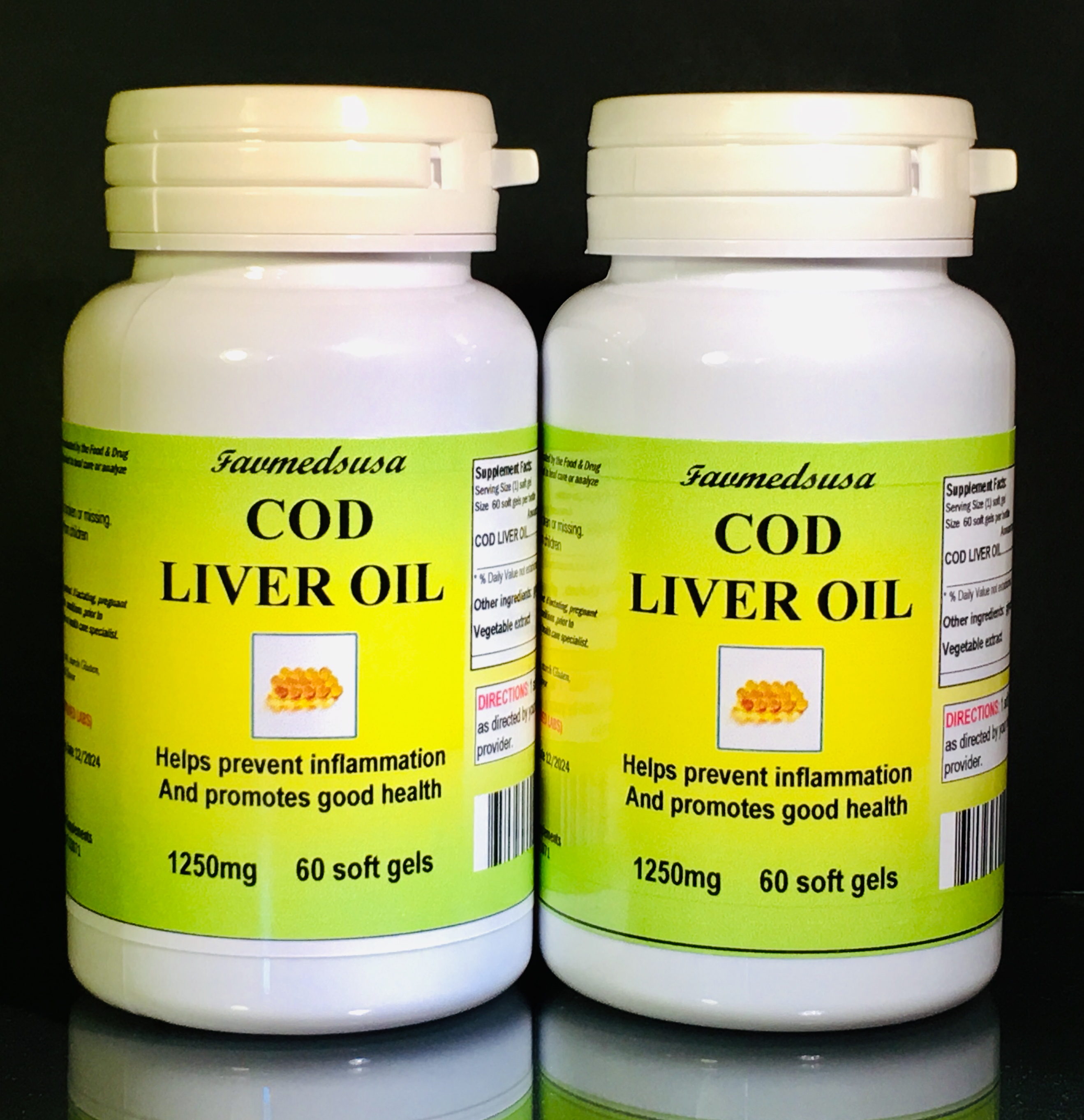 Cod Liver Oil 1250mg -  120 (2x60) soft gels